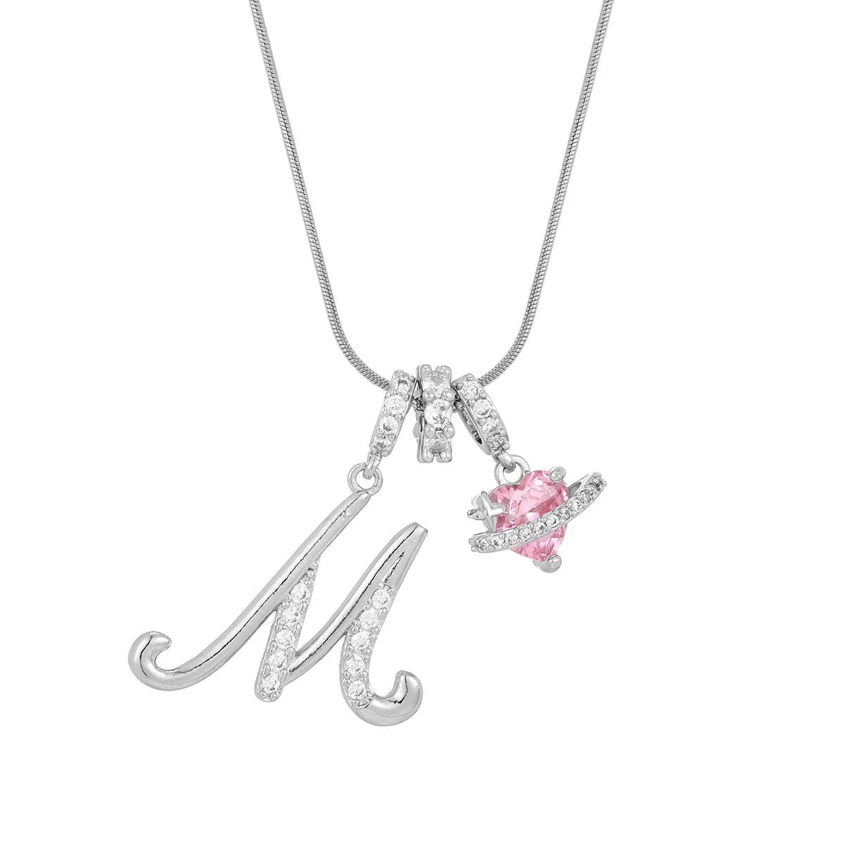 Crystal Initial & Flower Necklace