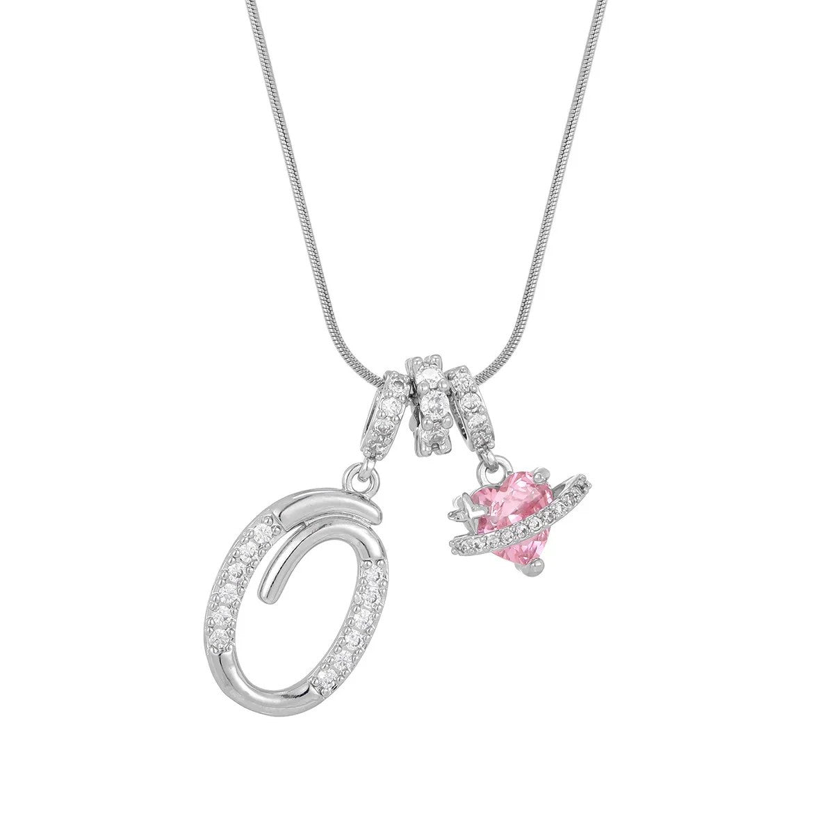 Crystal Initial & Flower Necklace