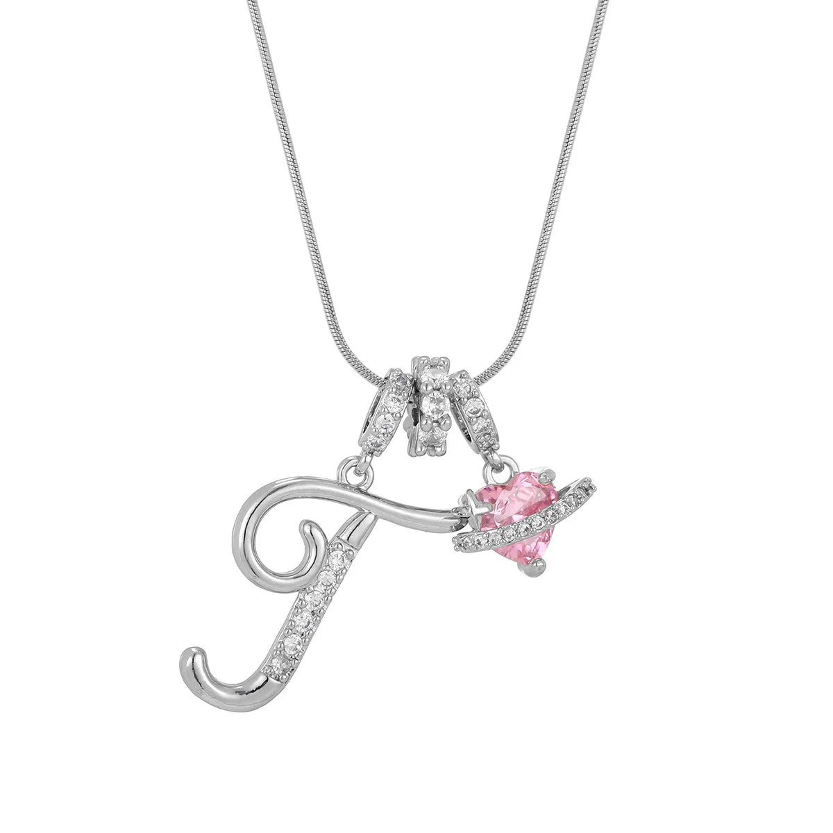 Crystal Initial & Flower Necklace