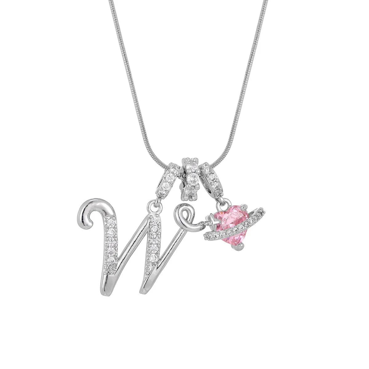 Crystal Initial & Flower Necklace