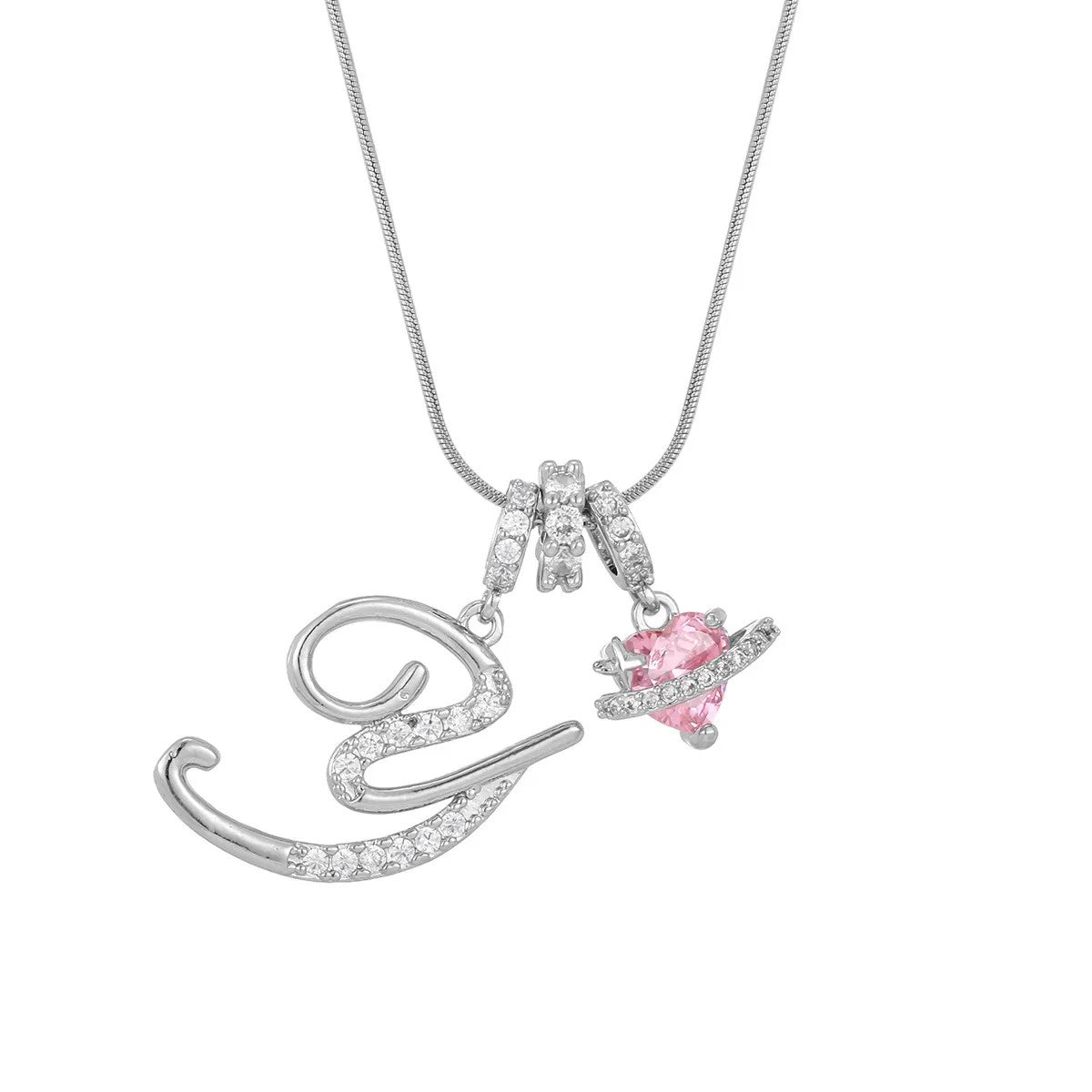 Crystal Initial & Flower Necklace