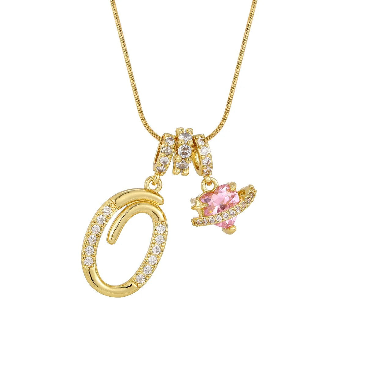 Crystal Initial & Flower Necklace