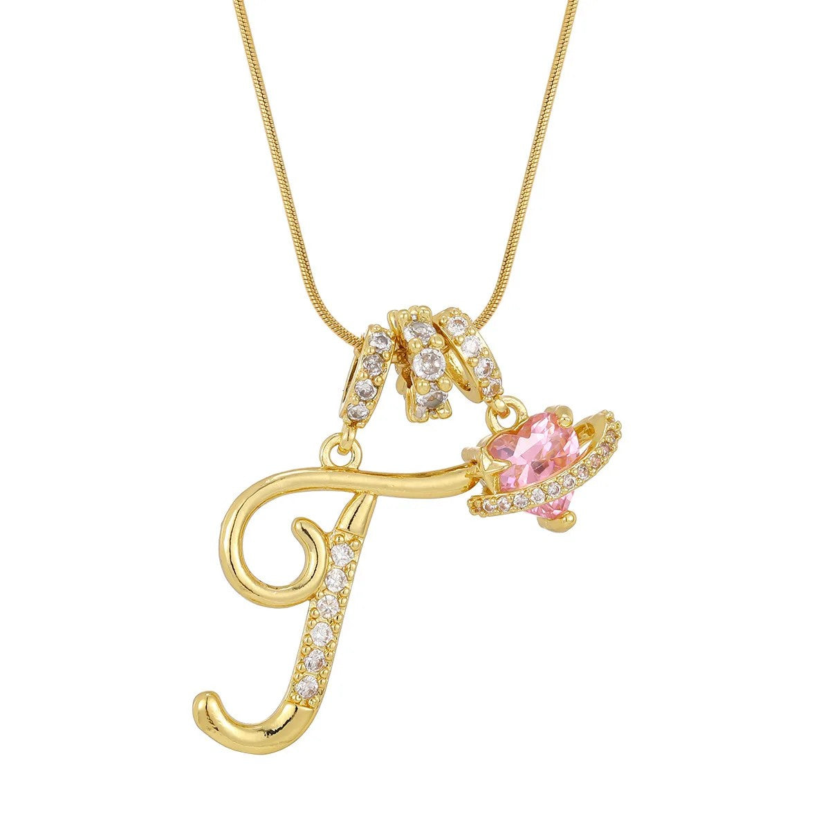 Crystal Initial & Flower Necklace