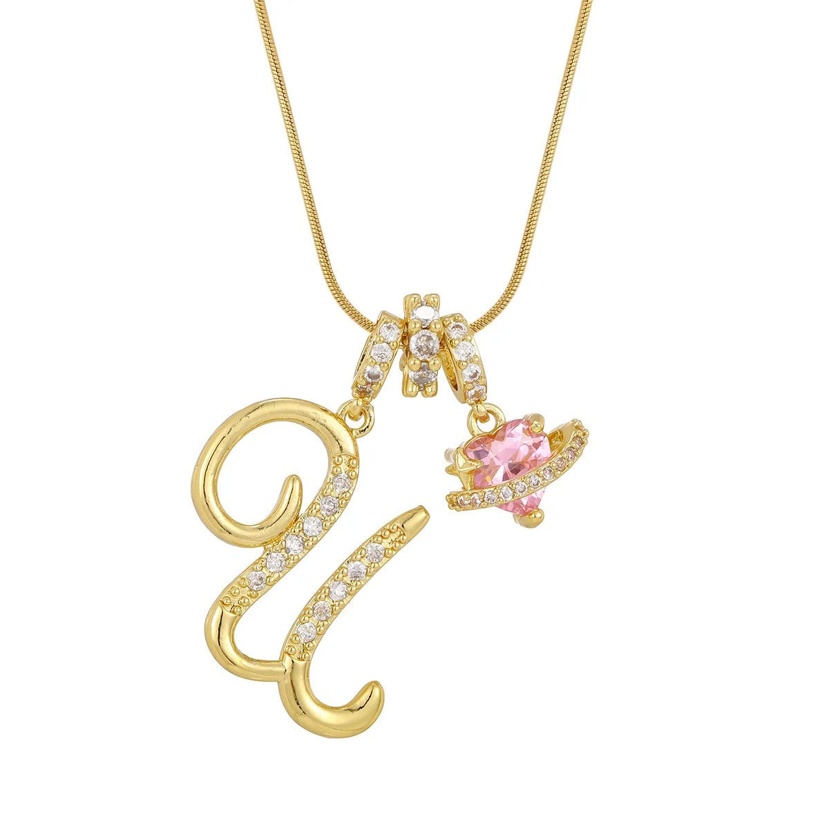 Crystal Initial & Flower Necklace