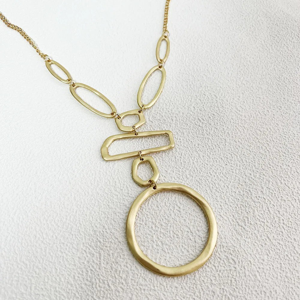 Mixed Geometric Link Necklace