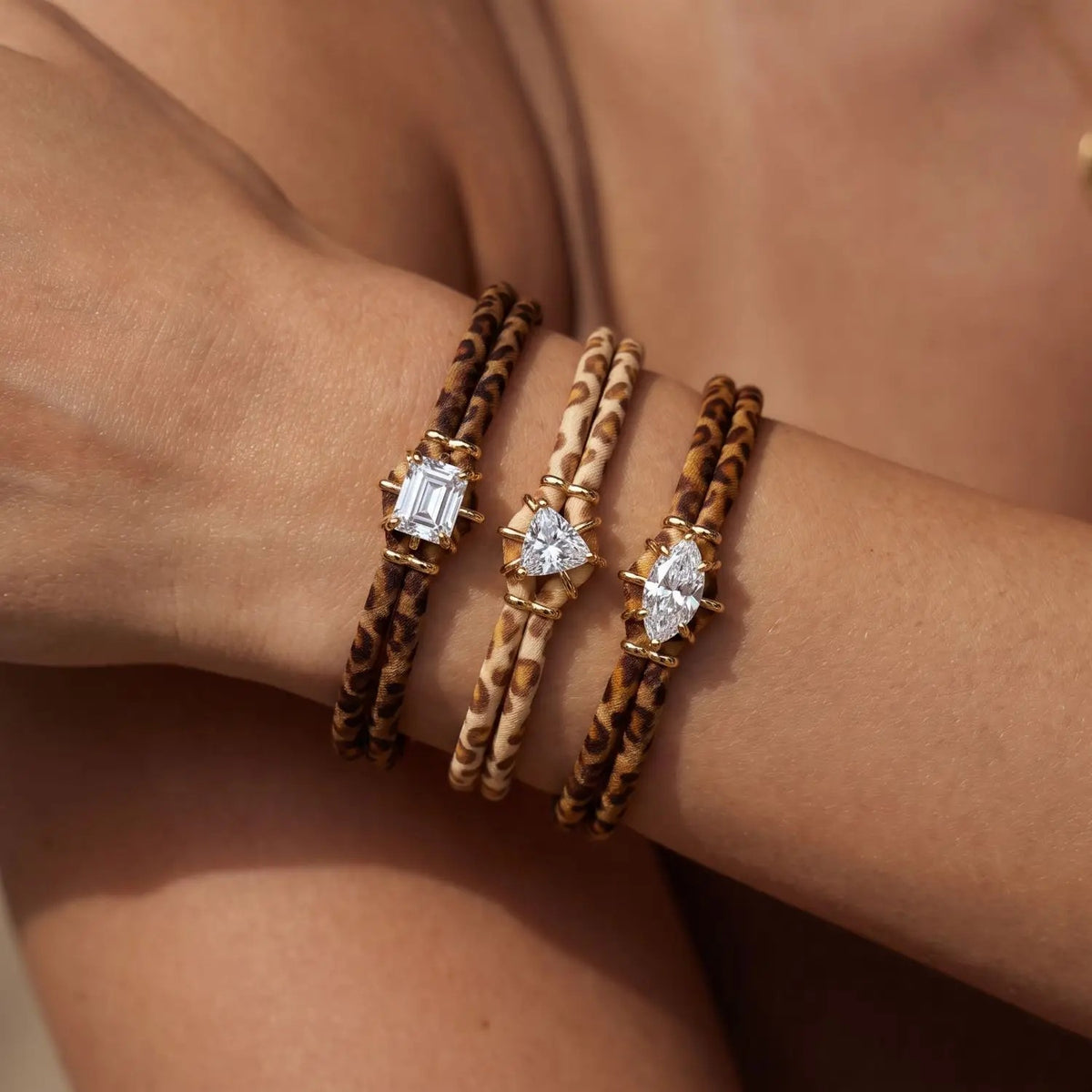 Leopard Zircon Charm Bracelet Set