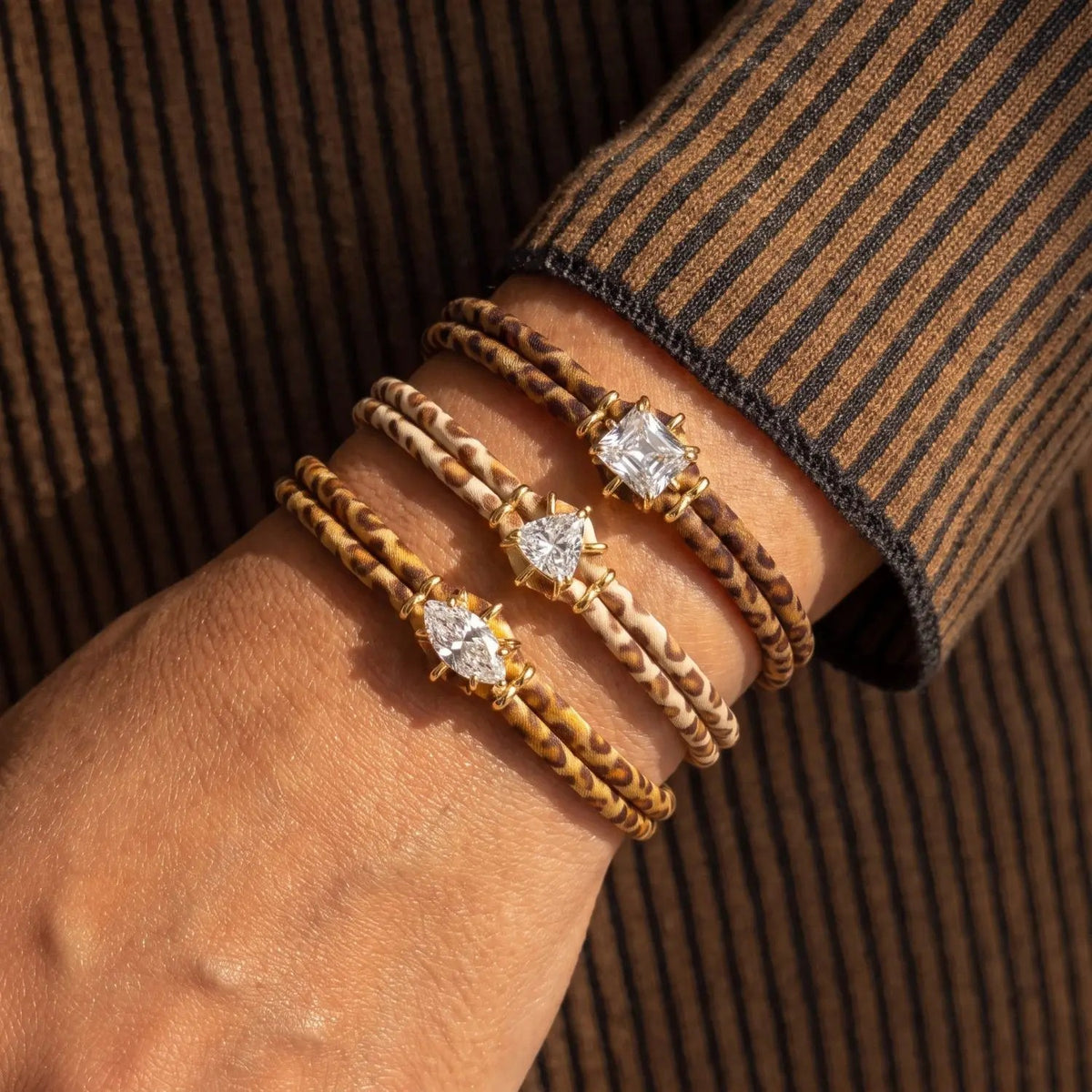 Leopard Zircon Charm Bracelet Set