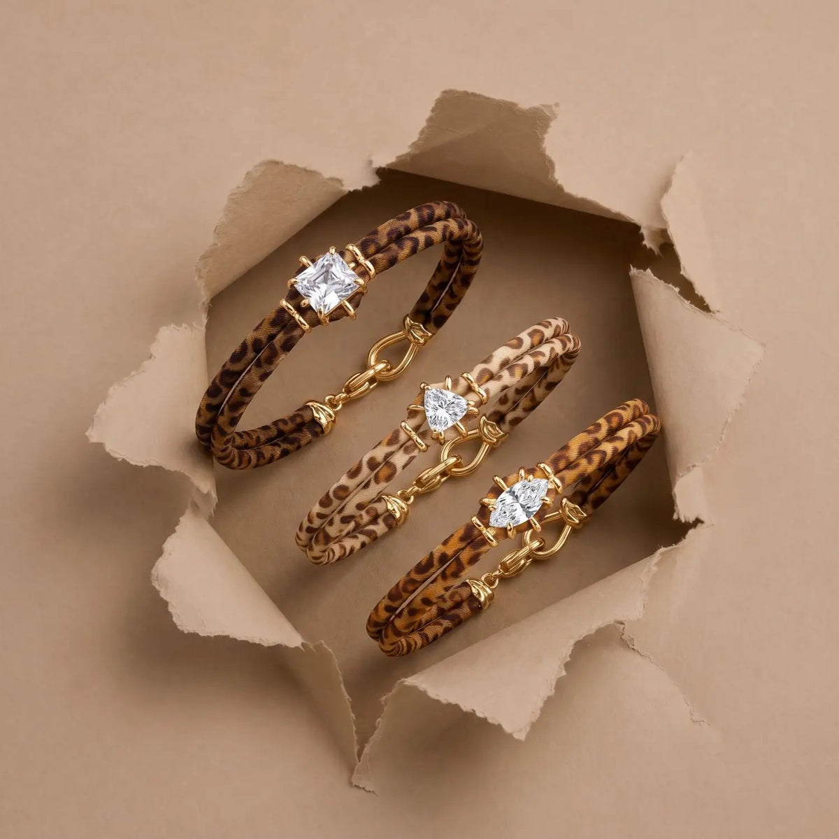 Leopard Zircon Charm Bracelet Set