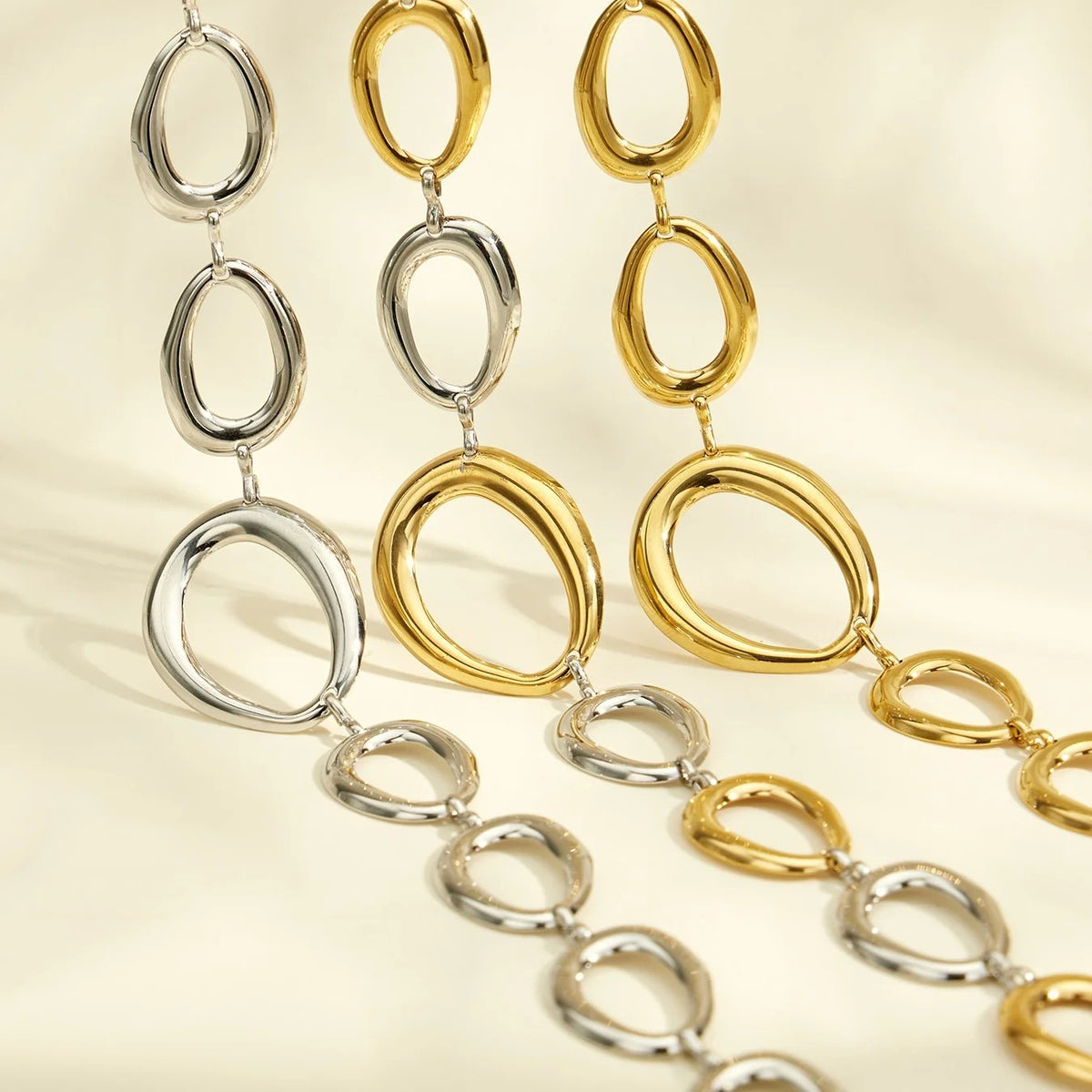 Graduated Oval Link Jewelry Set