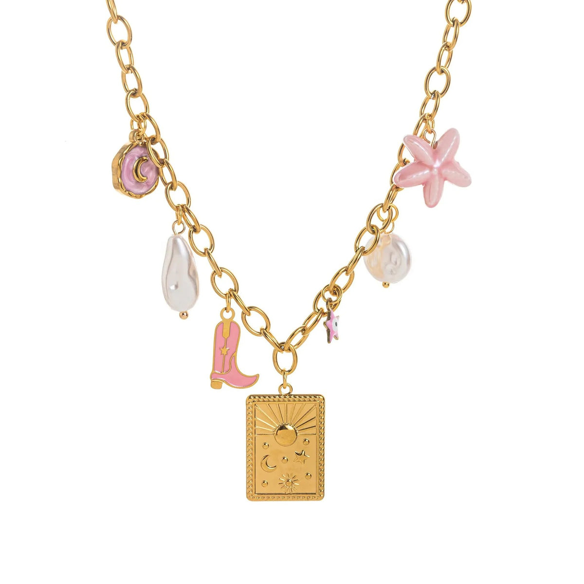 Layered Celestial Charm Necklace