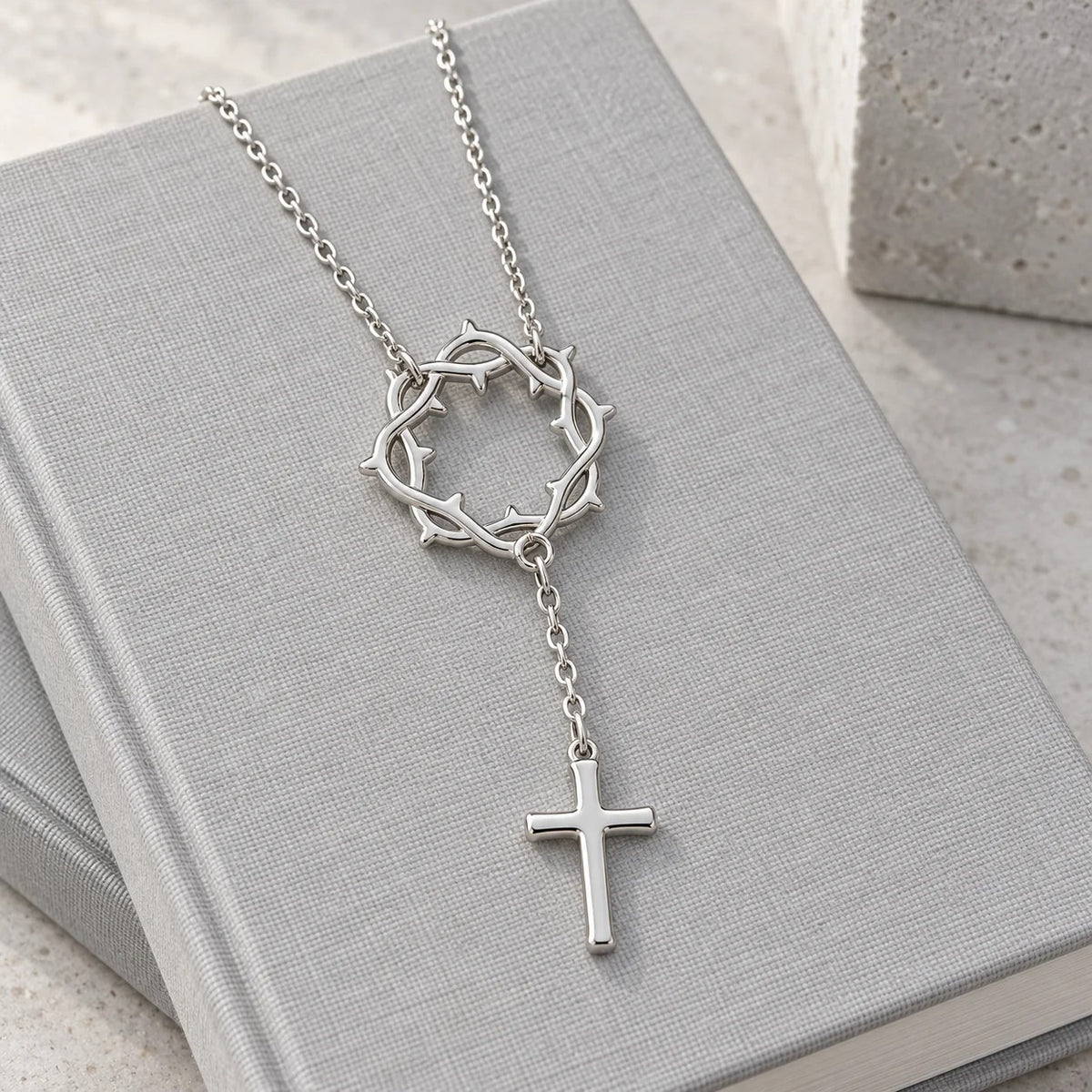 Crown of Thorns Cross Necklace