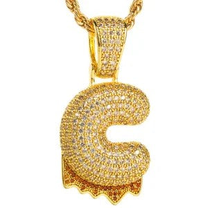 Zircon Pave Initial Necklace