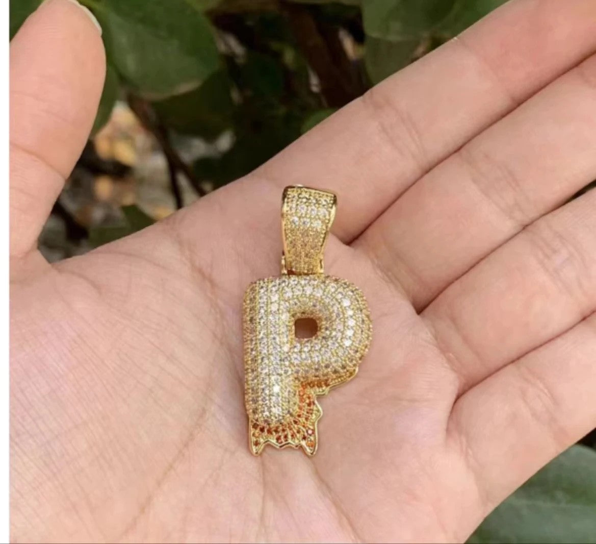 Zircon Pave Initial Necklace