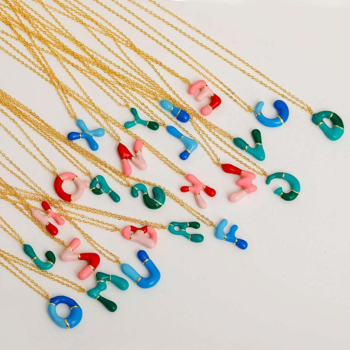 Colorful Resin Link Letter Necklace
