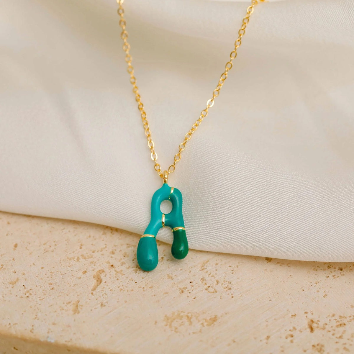 Colorful Resin Link Letter Necklace