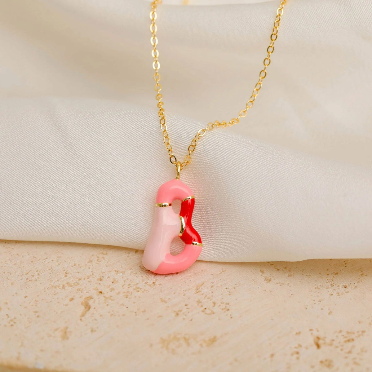 Colorful Resin Link Letter Necklace
