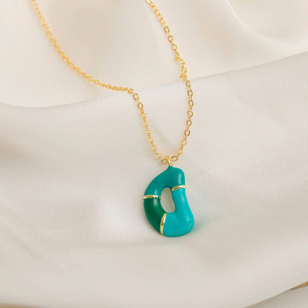 Colorful Resin Link Letter Necklace