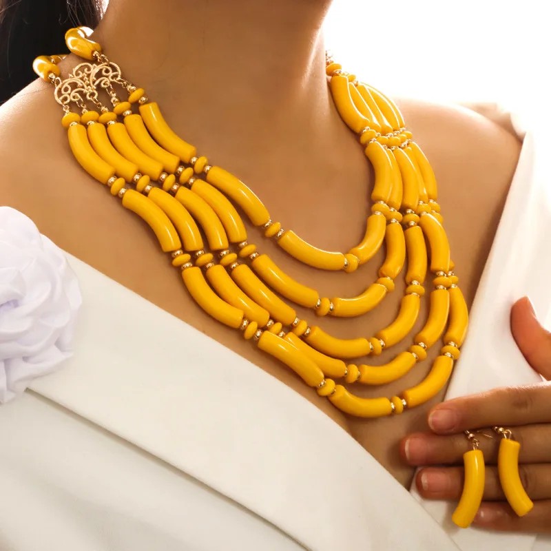Green Wave Necklace & Earring Set