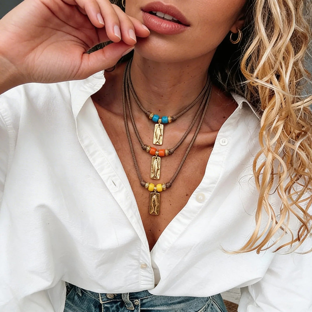 Turquoise Fish Pendant Necklace