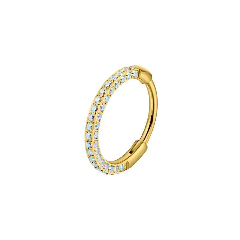 Crystal Pave Hinged Hoop