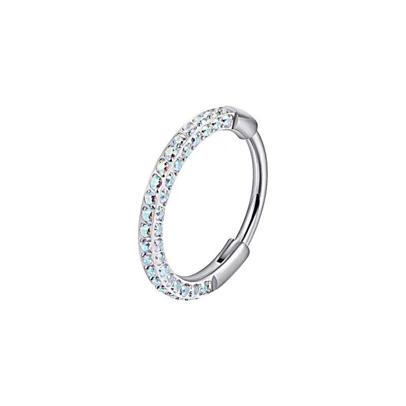 Crystal Pave Hinged Hoop