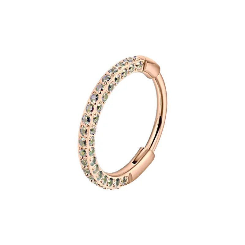 Crystal Pave Hinged Hoop