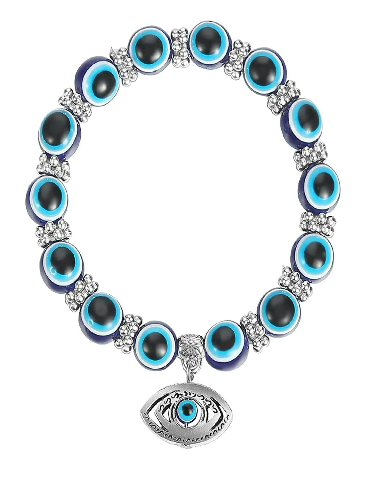 Blue Evil Eye Bead Bracelet