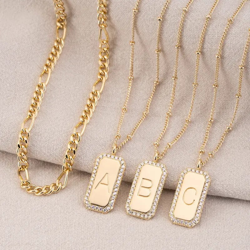 Crystal Initial Necklace
