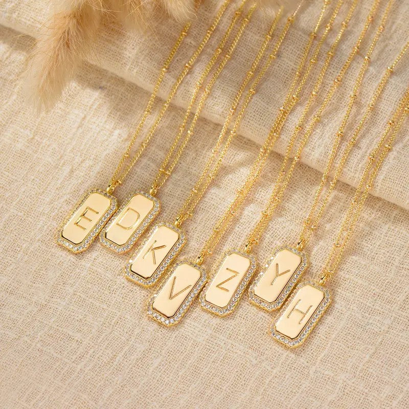 Crystal Initial Necklace