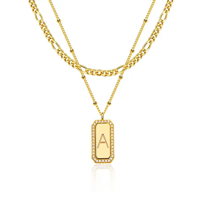 Crystal Initial Necklace
