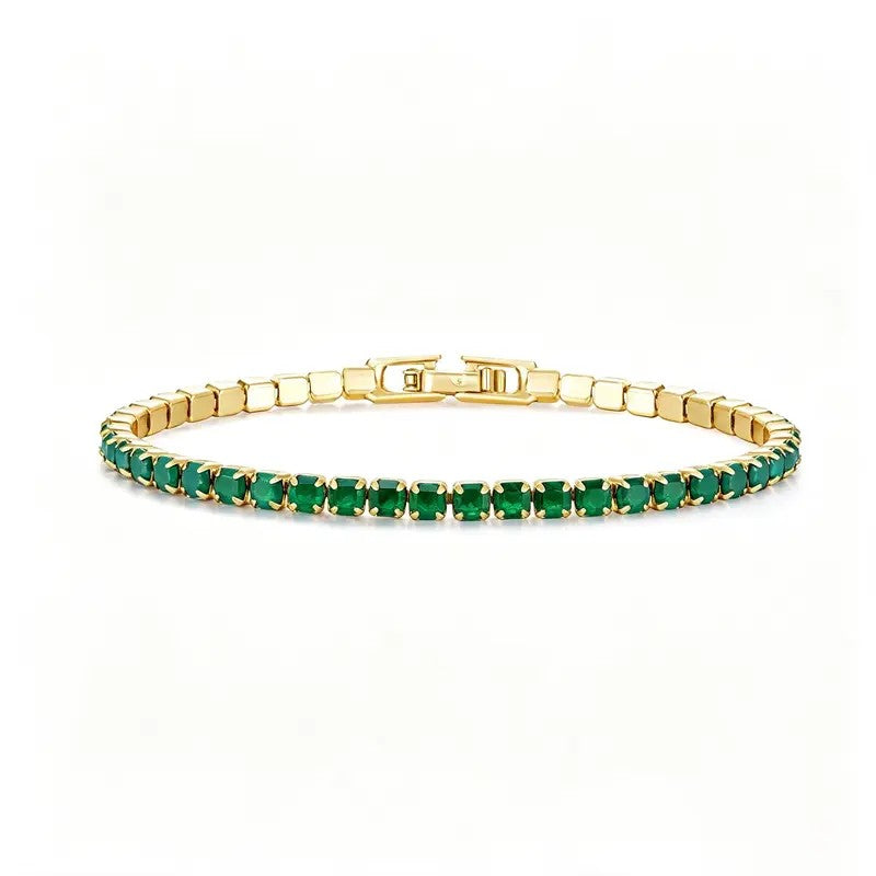 Square Stone Tennis Bracelet