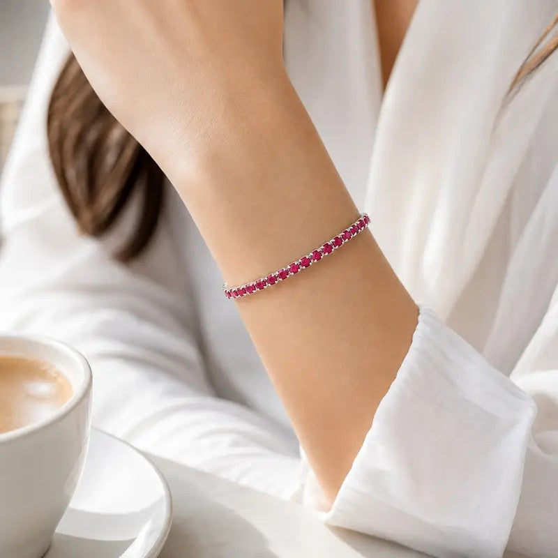 Square Stone Tennis Bracelet