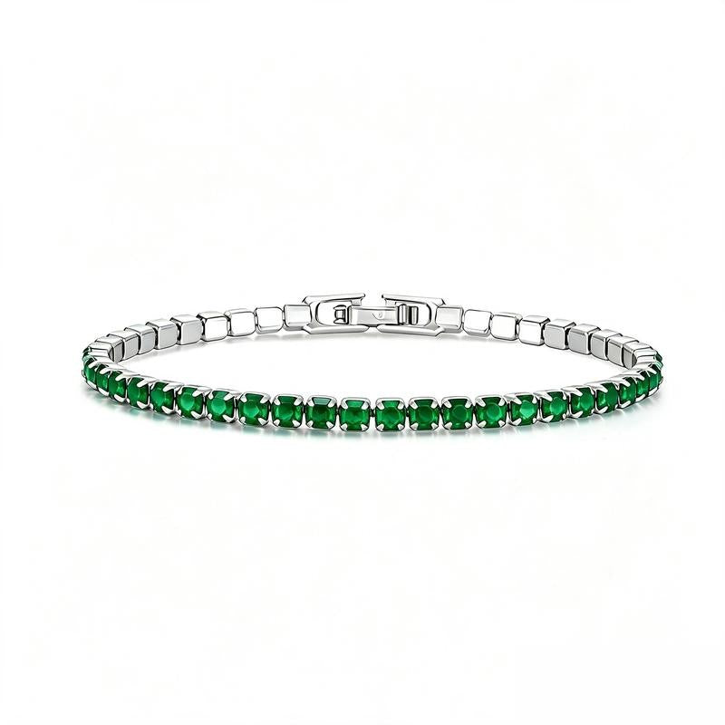 Square Stone Tennis Bracelet