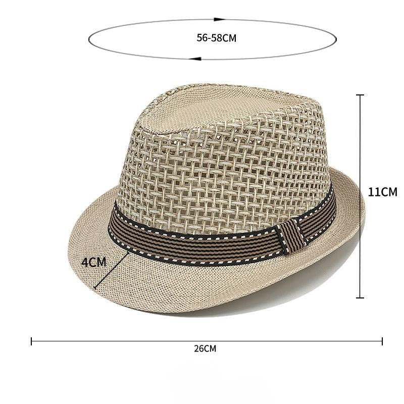 Woven Straw Fedora Hat