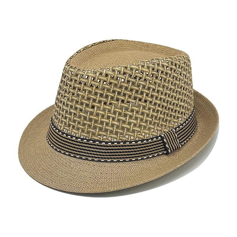 Woven Straw Fedora Hat