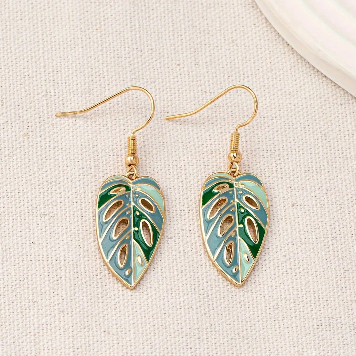Tropical Leaf Drop Earrings