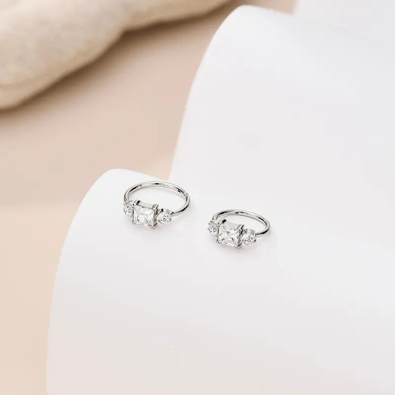 Square Crystal Nose Hoop