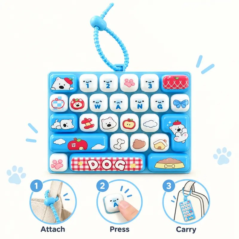 Mini Keyboard Fidget Keychain