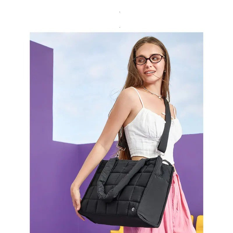 Quilted Puffer Tote Bag