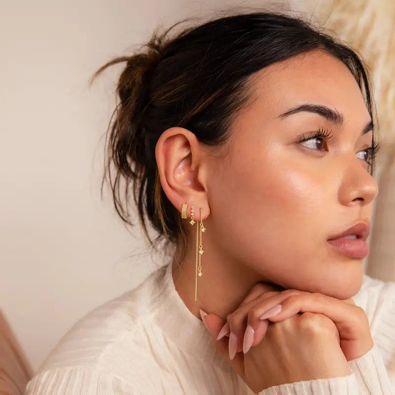 Crystal Chain Dangle Earring Set