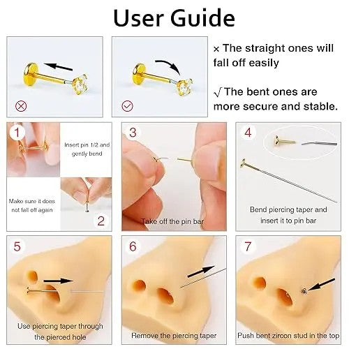 Round Crystal Nose Stud Set