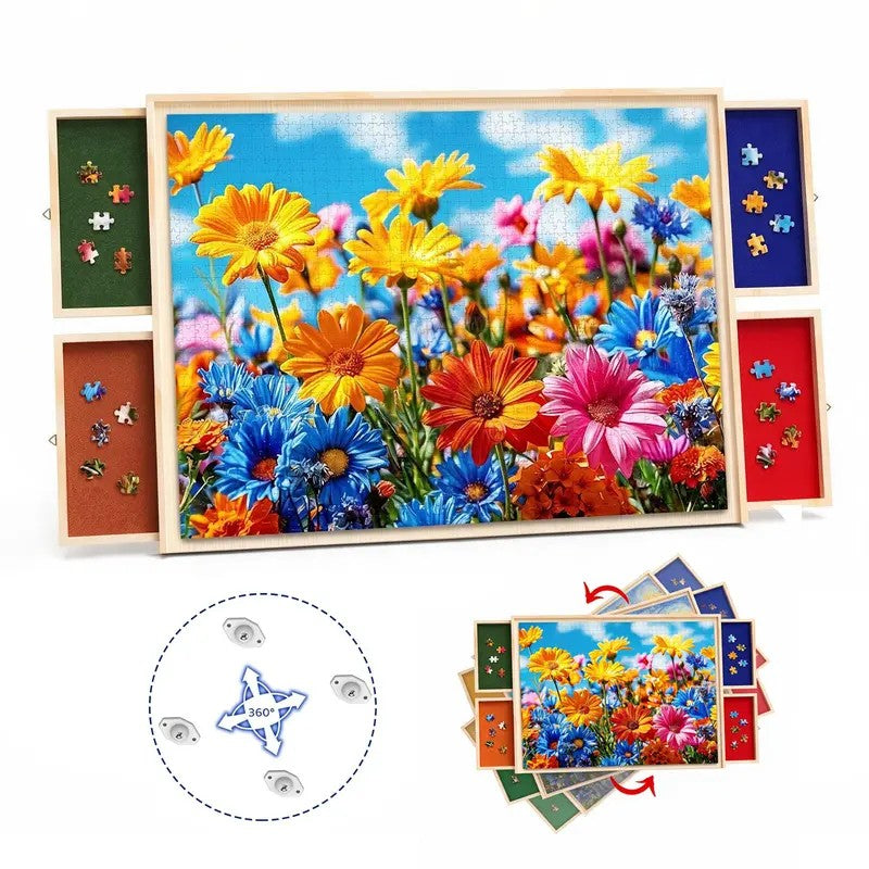 Rotating Floral Puzzle Board