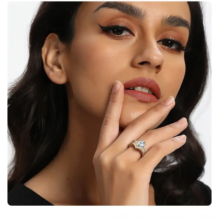 Oval Stone Ring Set