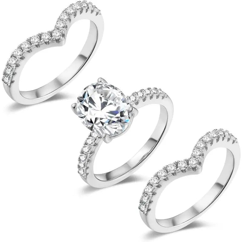Oval Stone Ring Set