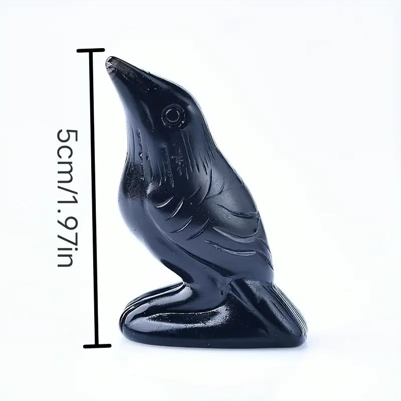 Black Stone Crow Figurine