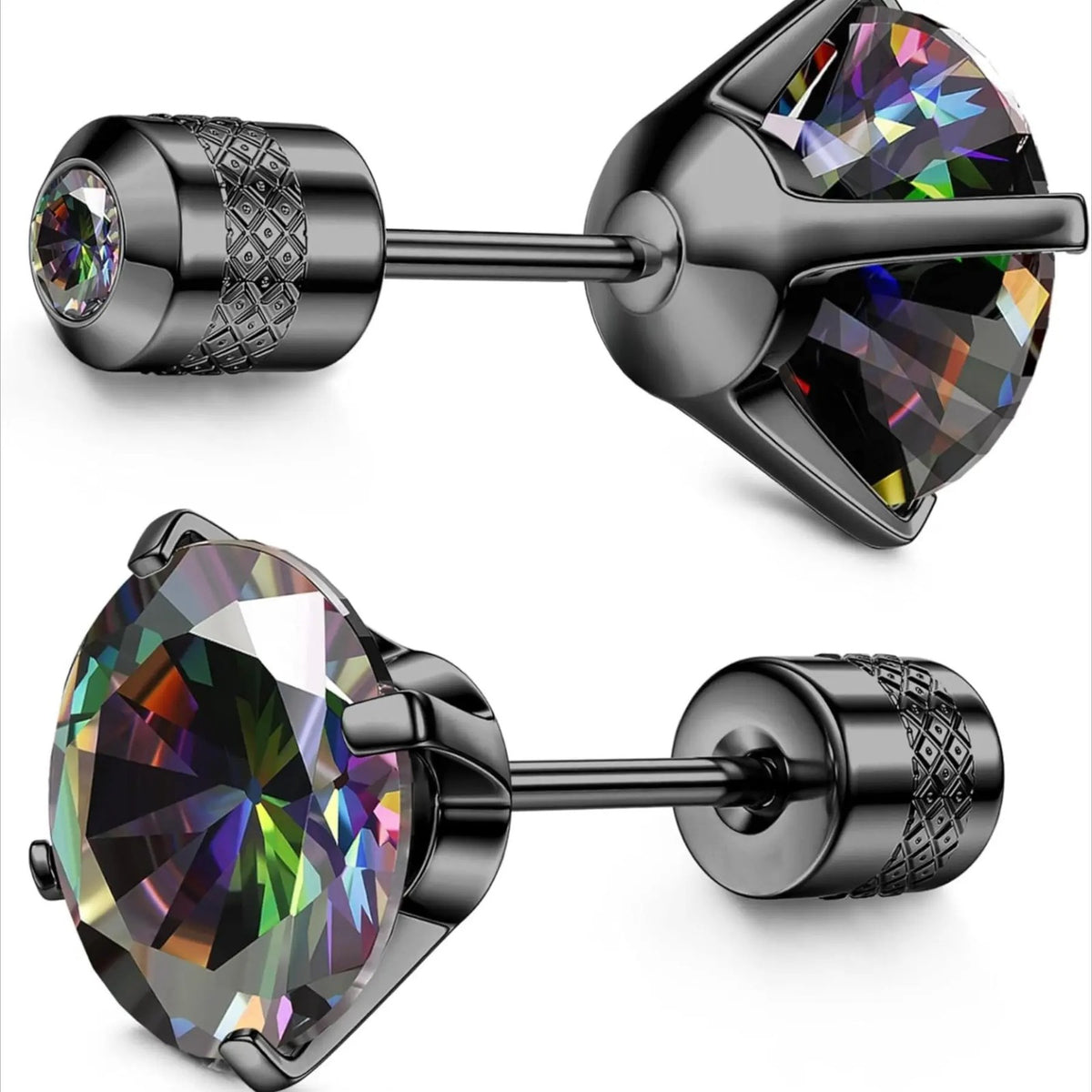 Black Crystal Stud Earrings