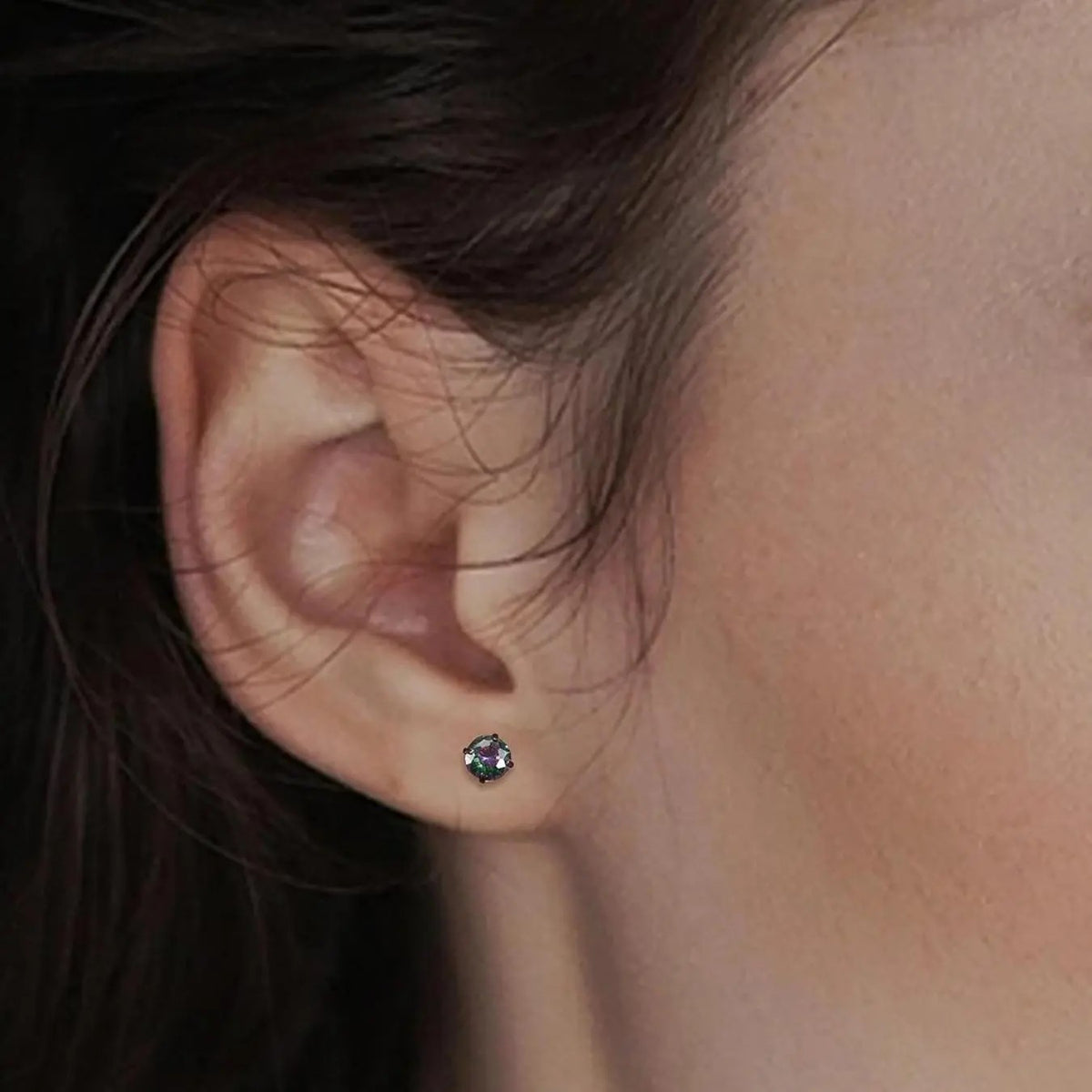 Black Crystal Stud Earrings
