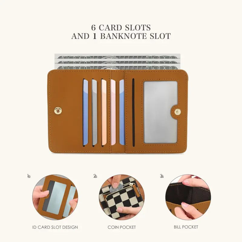 Checkered Zipper Card Holder