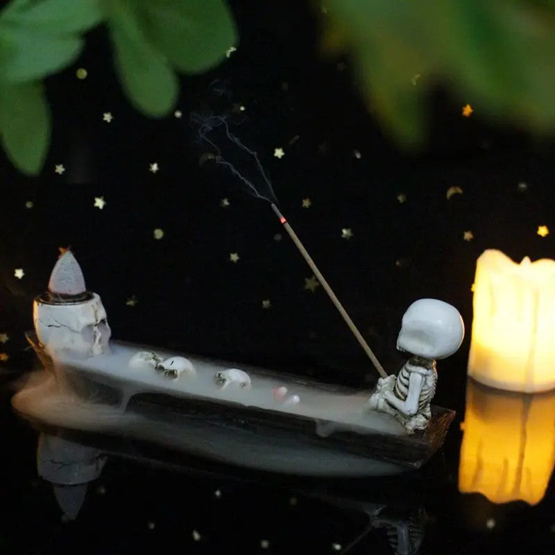 Skeleton Boat Incense Burner
