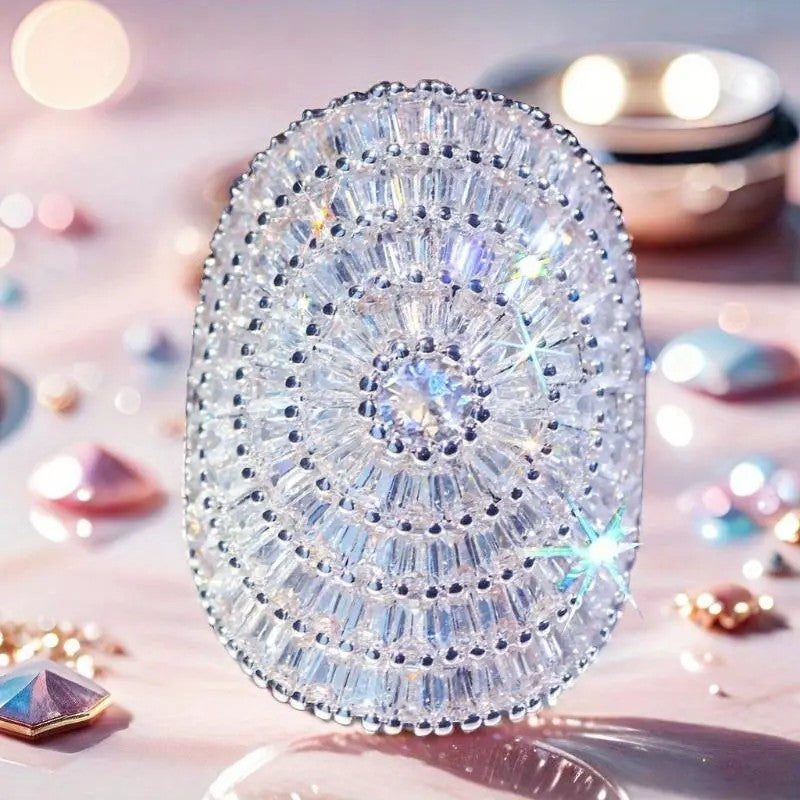 Crystal Halo Statement Ring